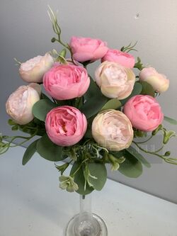 Искусственные цветы Букет пионов "Пломбир"